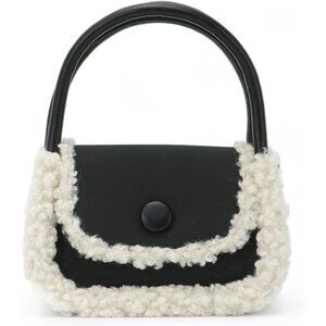 ✨ Lanpet Fluffy Fuzzy Women White Plush Soft Winter Handle Long Shoulder Strap